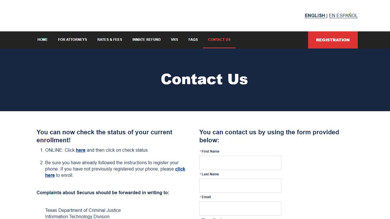 Texas offender telephone friends and family - Contact Us